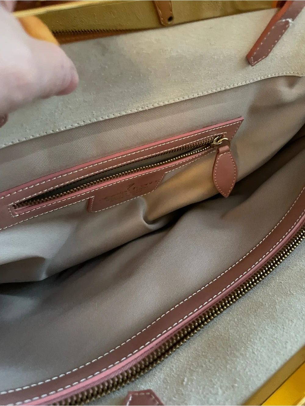Alberta Di Canio Blush Pink Tote with Gold Accent - Picture 9 of 16